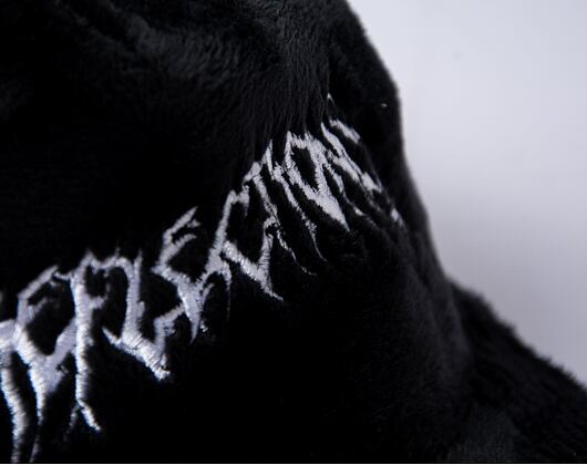 Cap Reflection Luxury Fuzzy Trucker - Satin Black / White