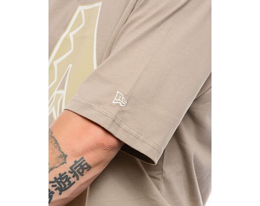 Triko New Era MLB World Series Back Print Oversized Tee Arizona Diamondbacks - Ash Brown / Oat Milk