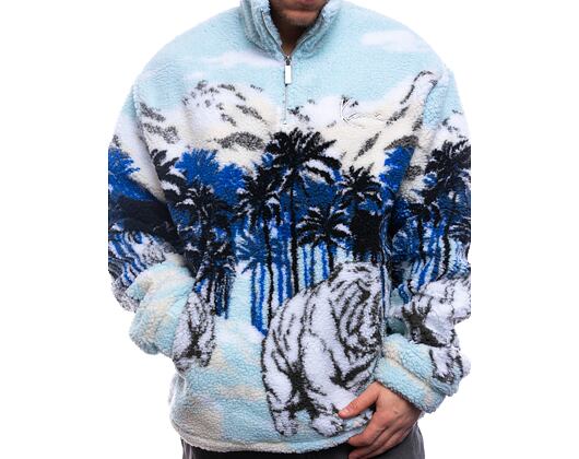 Fleecová Bunda Karl Kani Metal Signature Ice Tiger Teddy Troyer black/off white/light grey
