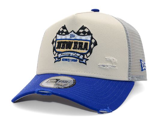 Kšiltovka New Era - Motosport 9FORTY Trucker - Cream / Light Royal