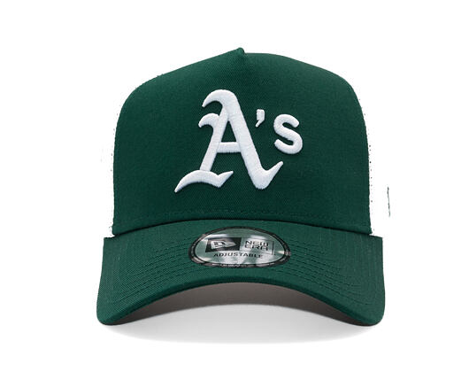 Kšiltovka New Era - MLB Mesh Patch 9FORTY Trucker - Oakland Athletics - Dark Green