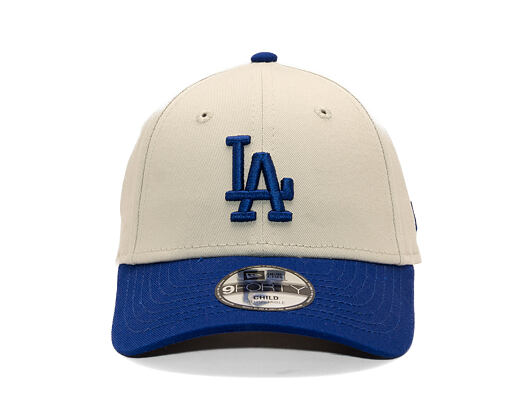 Dětská Kšiltovka New Era - MLB Color Block 9FORTY - LA Dodgers - Stone / Dark Royal