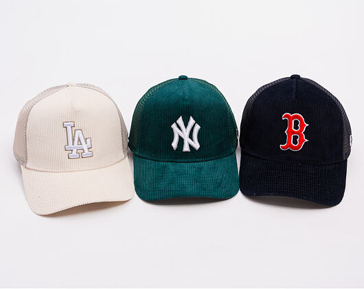Kšiltovka New Era - MLB Seasonal Cord 9FORTY Trucker - LA Dodgers - Cream