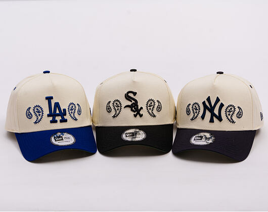 Kšiltovka New Era - MLB Paisley Bandana 9FORTY A-Frame - NY Yankees - Cream / Navy