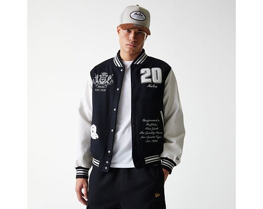 Bunda New Era - Patch Varsity Jacket - Black