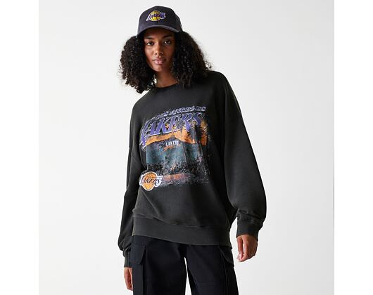 Mikina New Era - NBA Washed Graphic Crewneck - LA Lakers - Black