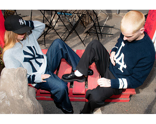 Svetr New Era - MLB Sweater Knit - NY Yankees - Heather Grey