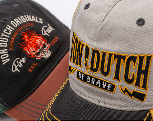 Kšiltovka Von Dutch - Trucker - Washed Brown/Black/Green