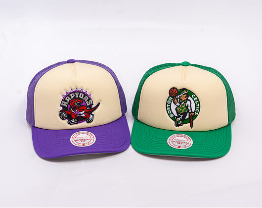 Kšiltovka Mitchell & Ness - NBA Vintage Block Trucker HWC - Toronto Raptors - Cream