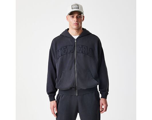 Sweatshirt New Era - Branded Washed Full-Zip Hoody - Black