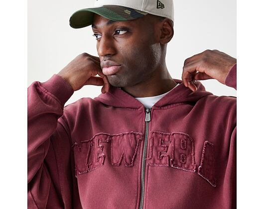 Sweatshirt New Era - Branded Washed Full-Zip Hoody - Burgundy