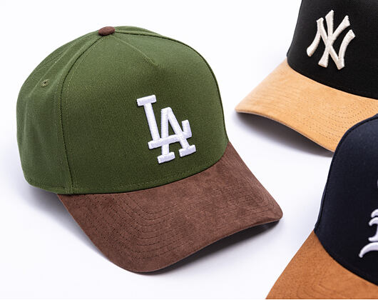 Cap New Era - MLB Suede Visor 9FORTY A-Frame - LA Dodgers - Rifle Green / Brown