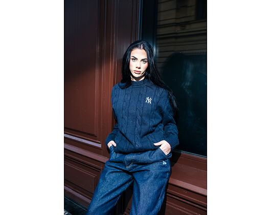 Sweater New Era - MLB Cable Knit Crew - NY Yankees - Navy