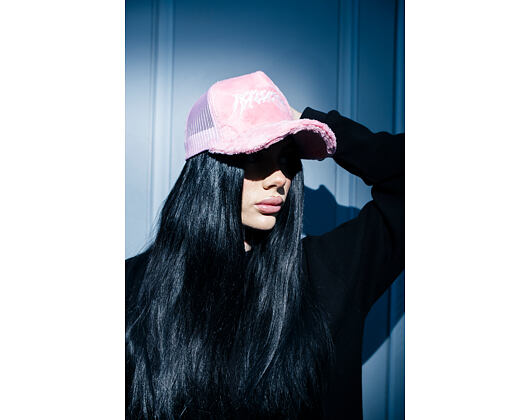 Kšiltovka Reflection Luxury Fuzzy Trucker - Coral Pink / White