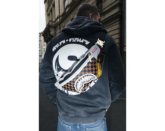 Sprayground Cream And Brown Tear Check Savvy Crossbody