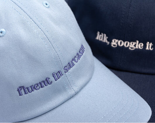 8by8 Dadcap - "fluent in sarcasm" - Baby Blue/Lavender