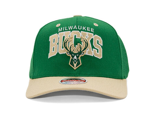 Cap Mitchell & Ness - NBA Team Arch Snapback - Milwaukee Bucks - Green / Beige