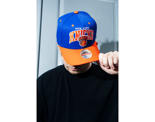Cap Mitchell & Ness - NBA Team Arch Snapback - New York Knicks - Blue / Orange