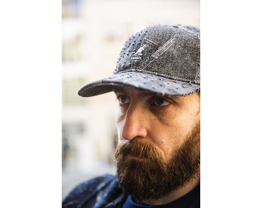 Cap Kangol - TRENDS PACK - Denim Mashup Baseball - Black Trompe L'Oeil