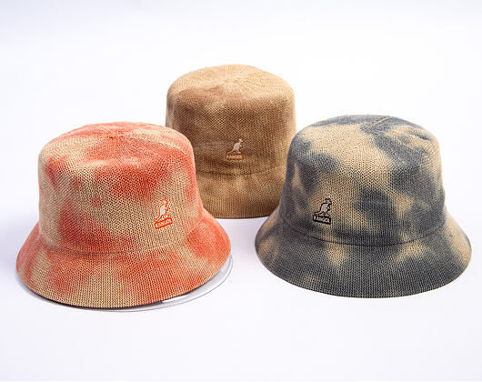 Bucket Hat Kangol - Tie Dye Knit Bucket - Coral Flame/Natural