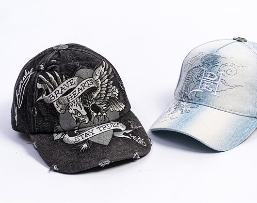 Cap Ed Hardy - Crawling Dragon Wash Denim 5 Panel Cap - Bleach