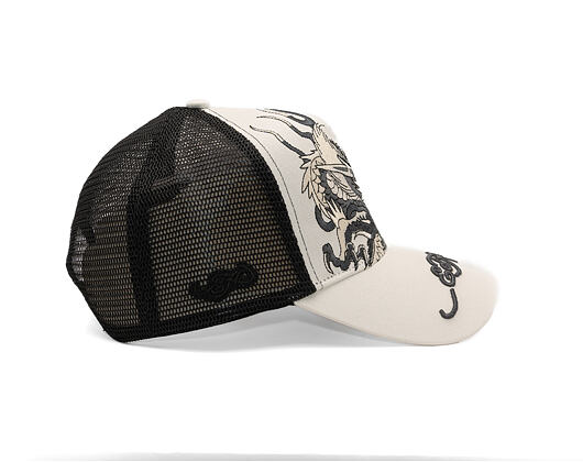 Cap Ed Hardy - Mono Giant Dragon Twill Front Mesh Trucker - White/Black