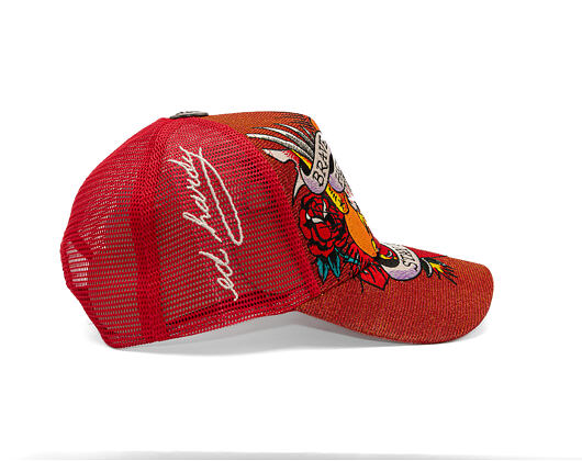 Cap Ed Hardy - Brave Hearts 6 Panel Metallic Trucker Cap - Samba