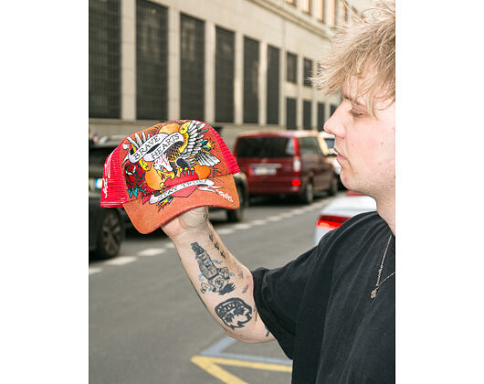 Cap Ed Hardy - Brave Hearts 6 Panel Metallic Trucker Cap - Samba