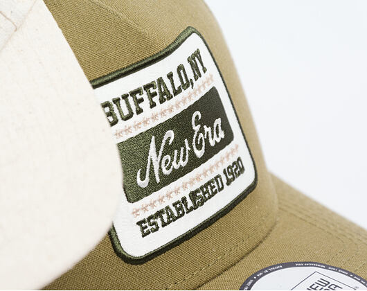 Cap New Era - Branded Buffalo Patch Linen 9FORTY A-Frame - New Olive