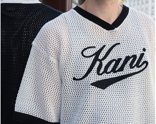 Tee Karl Kani - Cursive Varsity Crochet Boxy T-Shirt White
