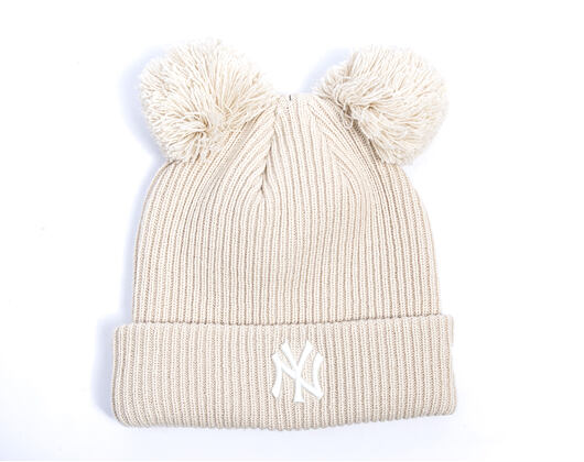 Womens Beanie New Era - MLB Double Pom Beanie - NY Yankees - Stone