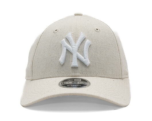Kids Cap New Era - MLB Linen 9FORTY M-CROWN - NY Yankees - Stone / White
