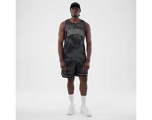 Shorts New Era - Branded Print Mesh Shorts - Black