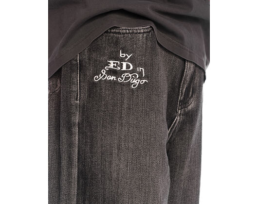 Pants Ed Hardy - Embroidered Angel Xxtra Fit Jeans - Distressed Black Wash