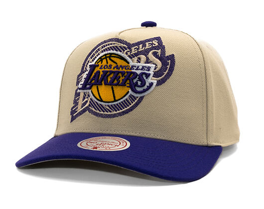 Cap Mitchell & Ness - Off Tilted - NBA - Los Angeles Lakers - Off White