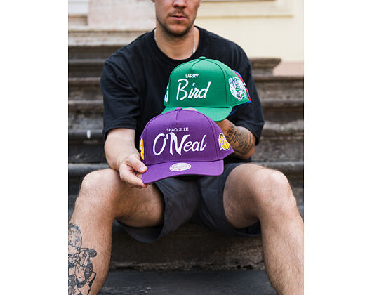 Cap Mitchell & Ness - Player Script Hwc - NBA - Los Angeles Lakers - Shaquille O'Neal - Purple_White