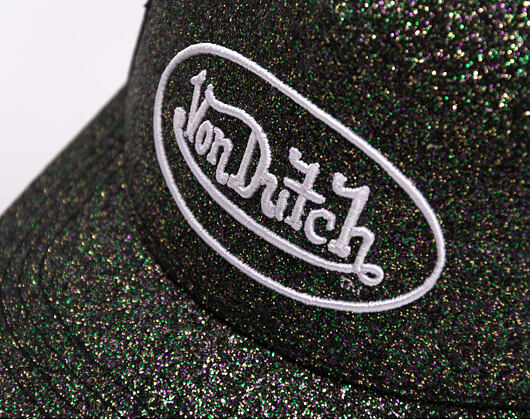 Cap Von Dutch - Glitter Oval Logo Trucker - Green Glitter / Black