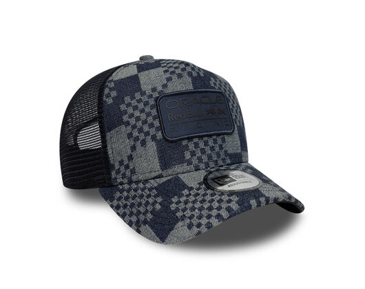 Cap New Era - F1 Pattern Denim 9FORTY A-Frame Trucker - RED BULL F1 - Navy Blue