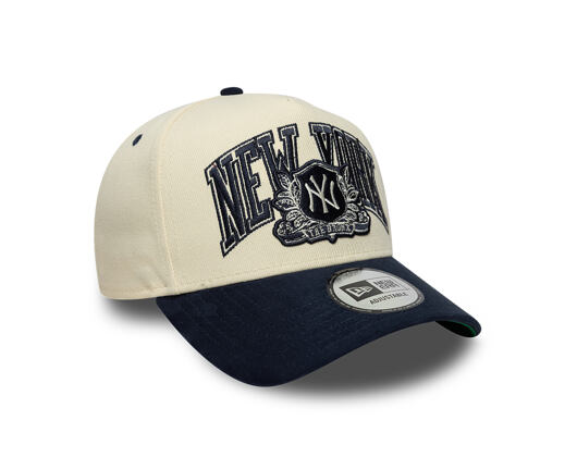 Cap New Era - MLB Wordmark Suede 9FORTY A-Frame - NY Yankees - Cream / Navy