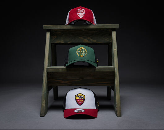 Cap New Era - Faux Suede 9FORTY A-Frame Trucker - AS Roma - Red