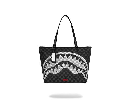 Bag Sprayground - Black And White Drip Check Shark Tote