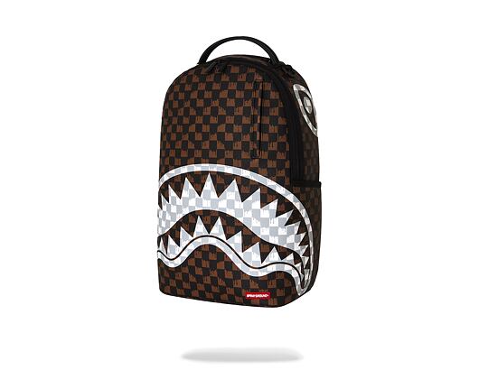 Backpack Sprayground - Brown And Cream Drip Check Shark Backpack