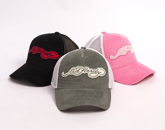 Cap Ed Hardy - Embroidery Applique Cord 5 Panel Trucker Cap - Sage