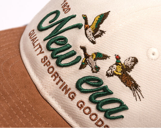 Cap New Era - Branded Suede Pre-Curved 9FIFTY Retro Crown - Cream / Deep Auburn