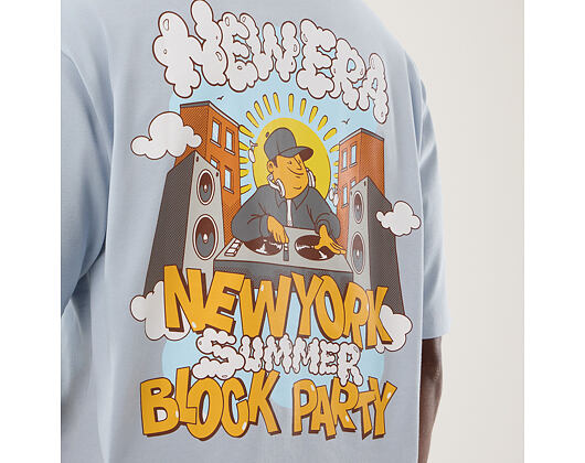 Tee New Era - Branded Block Party Graphic Oversized Tee - Sky Blue