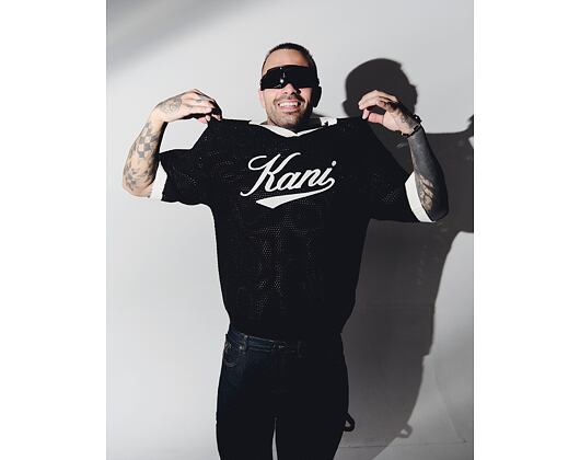 Tee Karl Kani - Cursive Varsity Crochet Boxy T-Shirt Black