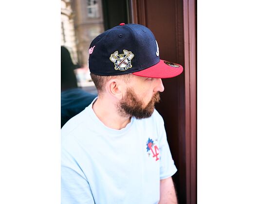 Cap New Era - MLB IMAGE DROP Cooperstown Icon 59FIFTY - Atlanta Braves - Navy / Scarlet