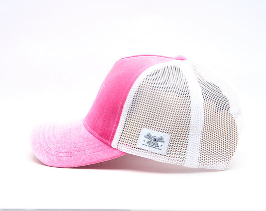 Womens Cap Von Dutch - Baseball - Velvet Rhinestone Logo - White / Pink