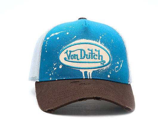 Cap Von Dutch - Baseball - Print & Embroidery - Light Blue / Brown