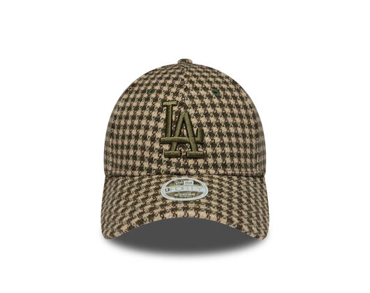 Womens Cap New Era - MLB Houndstooth 9FORTY M-CROWN - LA Dodgers - New Olive